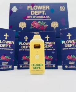 Experience balanced effects with Flower Dept Cough Berry, a hybrid disposable vape offering sweet berry flavor and smooth, relaxing yet focused highs.