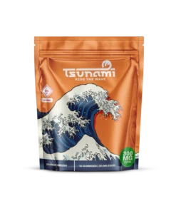 Tsunami Orange Crush Gummies feature a refreshing citrus flavor with a smooth chew and a light 300 MG infusion.